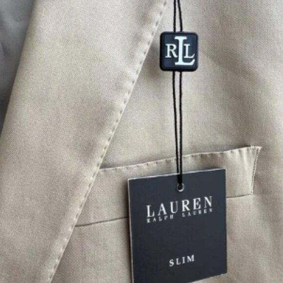 Timeless Classic Ralph Lauren Polo Slim Fit Men's Khaki Beige Blazer Size 43L - Picture 3 of 6